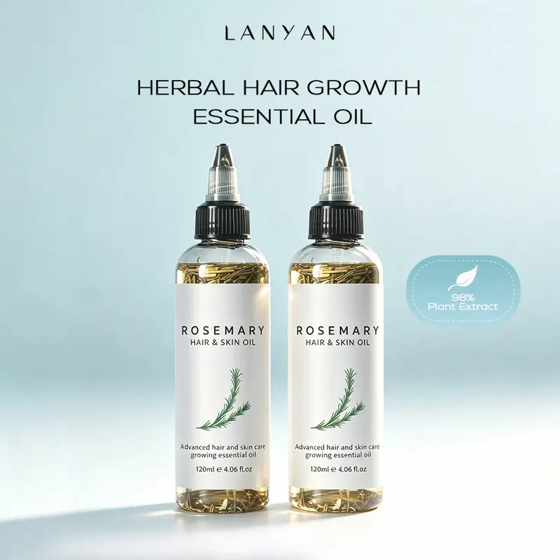 LANYAN Hair Growth Oil - 120ml Lightweight Rosemary & Argan Blend, All Natural Fortifying Botanical Treatment, Mint-Infused Beauty Oil, Argan Nourishment, Fuller Strands, Alopecia Support, Hair Growth Products