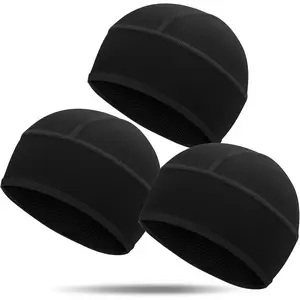 3 Pack Cooling Skull Cap, Mesh Sweat Wicking Liner, Breathable Under Cap for Men Women, Lightweight Beanie for Running Cycling Outdoor Work
