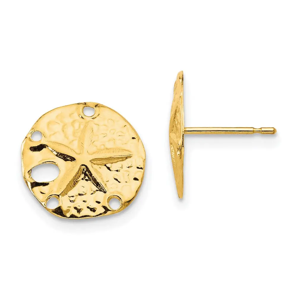 14k Madi K Sand Dollar Post Earrings (0.34 grams)