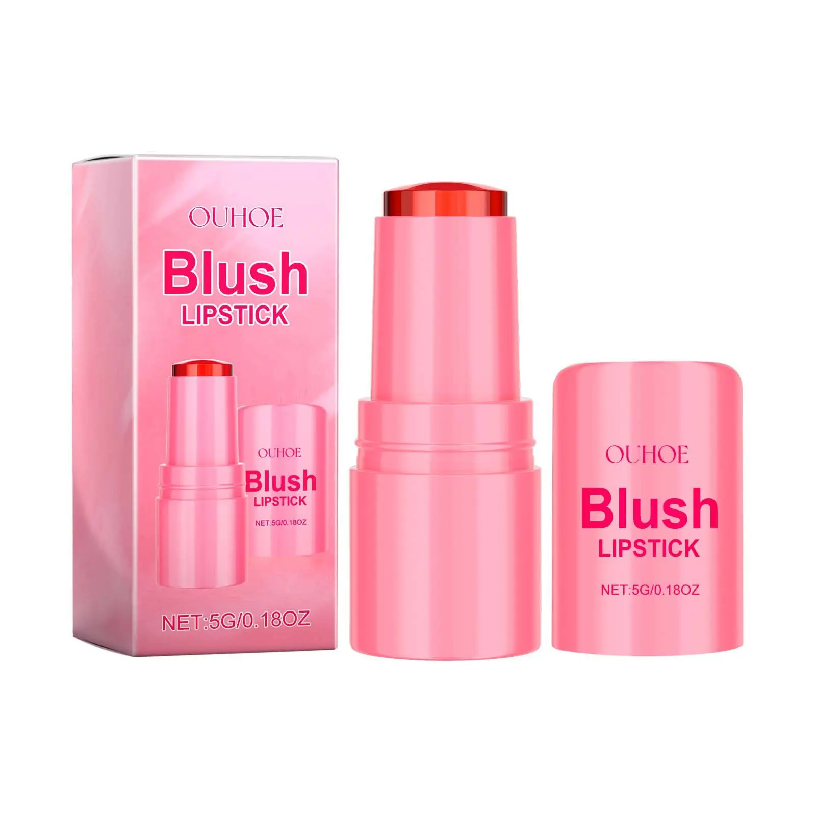 Multi-Use Jelly Blush Stick for Cheeks, Lips & Eyes - Moisturizing Formula with Niacinamide, Long-Lasting Waterproof, Compact Makeup for a Radiant, Smooth Finish, 5g