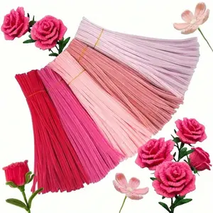 100pcs Mixed Chenille Stems 8mm X 0.31inch, Foldable Craft Supplies for DIY Projects, Decorative Flower Ornaments Accessory, Christmas Decorations & Gifts