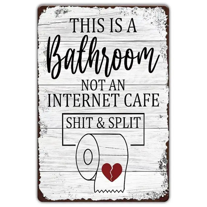 Vibrant Korean Eclectic Funny Irony Metal Tin Wall Art Sign - Decorative Plaque with Humorous Quote, 30.48x20.32cm, Home Office Bathroom Decor, Creative Going Out Gift Idea