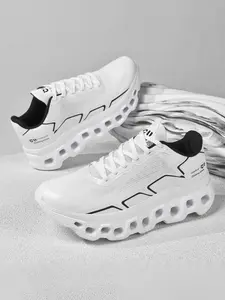 Men's Low Top Running Shoes, Breathable Mesh Patchwork Design, Sporty Style for All Seasons, Trendy Running Shoes, Sizes 39-45, Four Colors Available