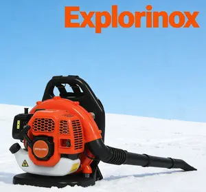 Explorinox 52CC Gas Backpack Leaf Blower 2-Stroke Engine 550CFM Commercial-Grade Dust Blower for Patio Cleaning Lawn Care Yard Work Landscaping Snow Removal