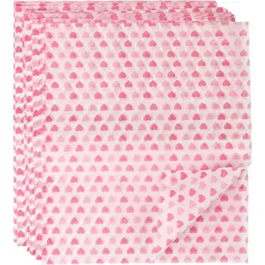 50PCS Wax Paper Sheets Food Wrapping Paper Greaseproof Waterproof Dry Waxed Deli Wraps Paper Sheets Non-Stick Liners Tissue for Bread Sandwich Burger,Heart Love Style