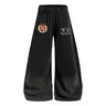 Inflation Gradient Wash Sweatpants Crown Crest Embroidery Cursive Letter Print Seam Panel Baggy Wide Leg Streetwear Casual Pants,clothes for back to school,first day of school outfits