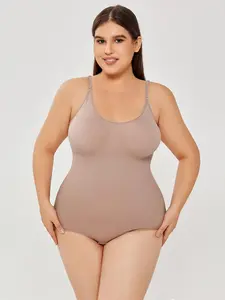 Shapewear Body Shaper Bodysuit 90% Nylon 10% Spandex Apricot Black All Season Pull On Closure