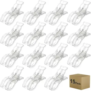 15-piece Balloon Arch Clips, Large Transparent Spring Clips for Background, 3.5inch Plastic Clips, Suitable for Birthday Decoration Accessories, Beach Towels, Crafts, Swimming Pools, Photography Studio