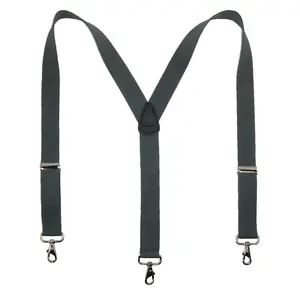 CTM Men's Big & Tall Elastic Solid Color Y-Back Suspender with Swivel Hook Ends
