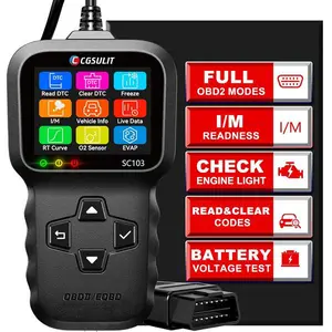 SC103 OBD2 Scanner – Car Code Reader for Check Engine Light, DTC Diagnostics & Smog Check – Live Data & Voltage Test – Compatible with Vehicles Since 1996