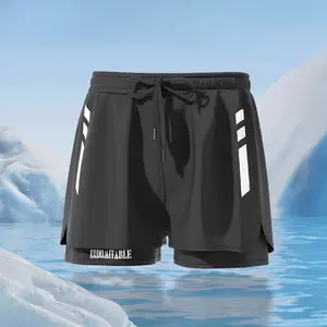 Mens Swim Trunks with Compression Liner 2 in 1 Quick Dry Swimming Shorts Swimwear Bathing Suits with Pockets