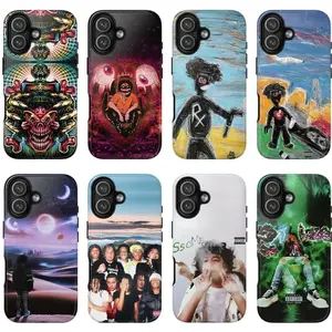 8 fundas para teléfono More Anxiety Art 2Slimey Rapper, estética rap underground, compatibles con iPhone 17/16/15/14/13/12/11 Pro Max/Plus y Samsung Galaxy S23FE/22/23/24/25, regalos para fans