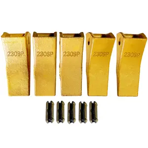 BDI WEAR Parts 5 Pack 230SP Forged Backhoe Bucket Teeth with TF23P Flex Pins for 23 & 230 Series Skid Steer Loaders and Excavators Durable Carbon Steel