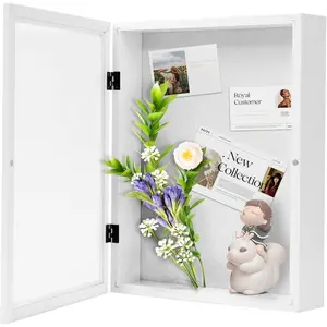 11x14 Shadow Box Picture Frame - 2.16" Interior Deep  & Glass Display Case Ready to Hang Memory Box   Memorabilia, Wedding, Tickets, and Photos (White)