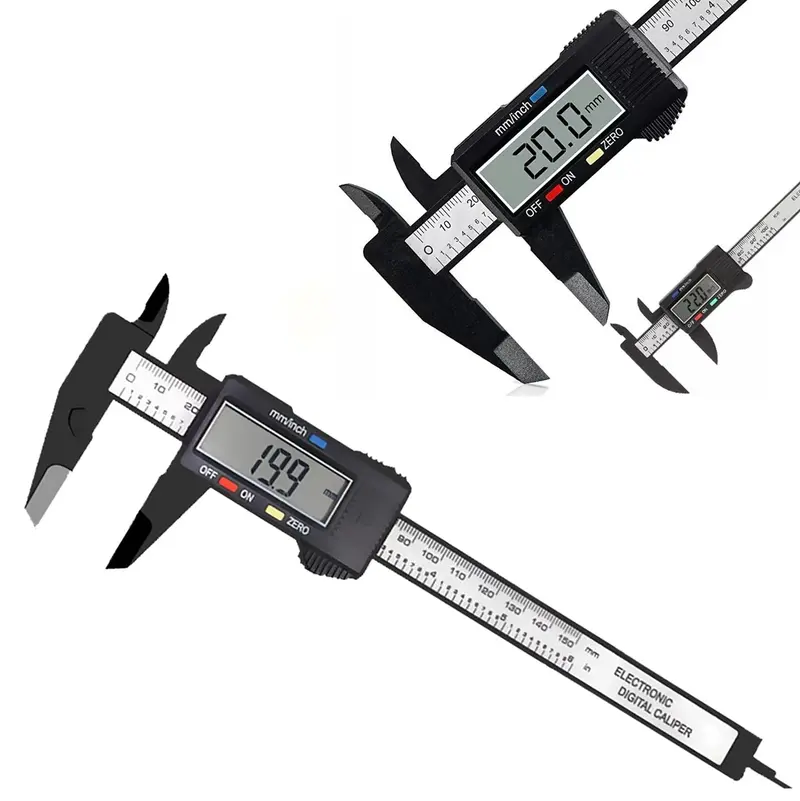 6" 150mm Carbin Fiber Electronic Digital Vernier Caliper Micrometer Guage LCD