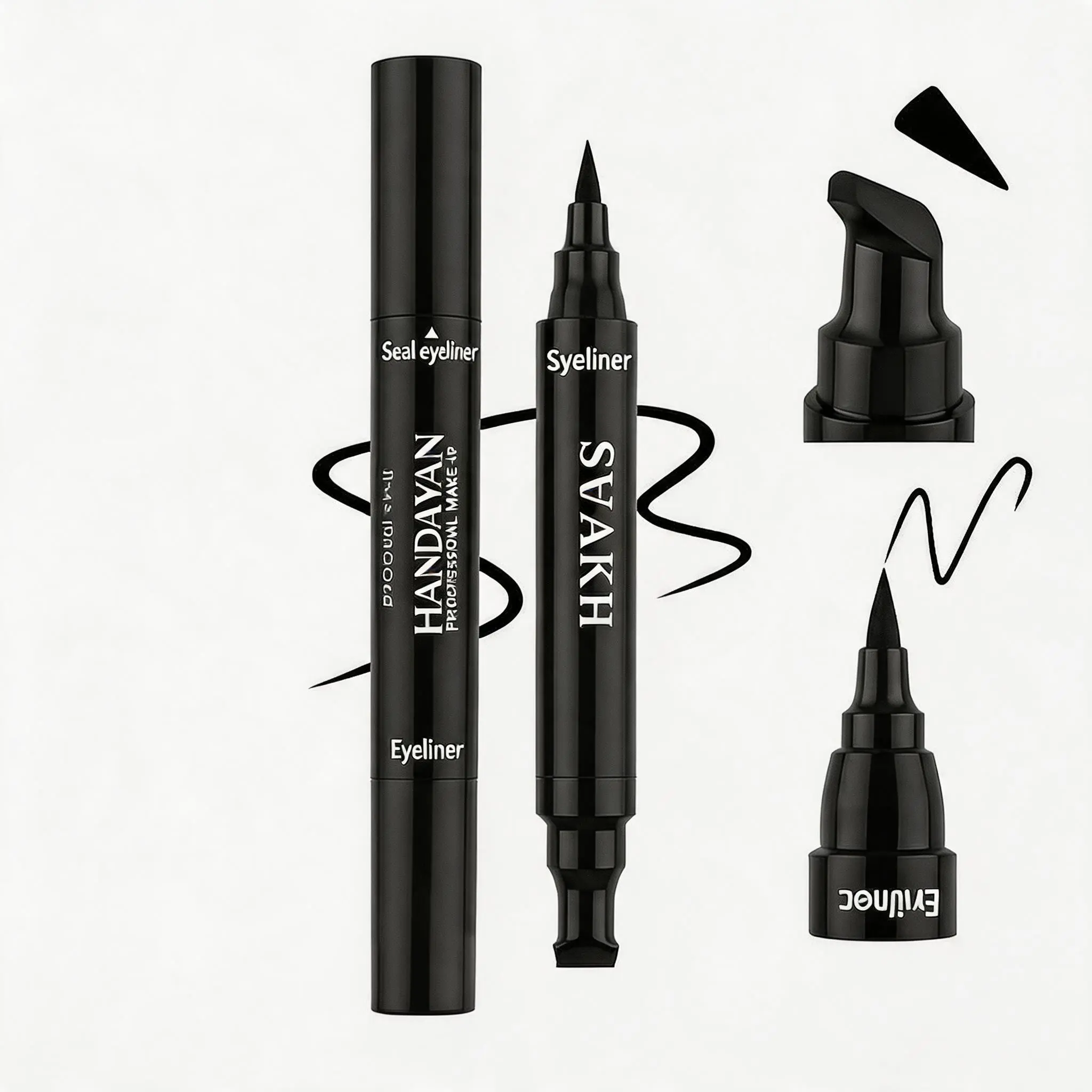 Winged eyeliner stamp,Stick Winged Eyeliner Stamp For Quick and Easy Cat Eye Makeup, SmudgeProof & Waterpoof Eye Liner Cat Eye Stencil Makeup Tool, Wingliner, Liquid Eyeliner Pens 1
