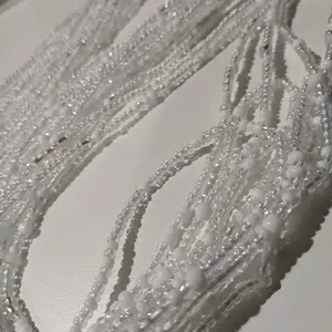 White Frost Waistbeads - Elegant Beaded Waist Accessory for Stylish Outfits