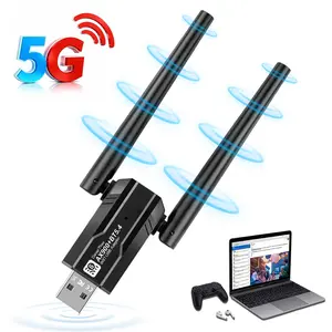USB WiFi Adapter for PC,WiFi 6 USB 3.0 Wireless Adapter 5GHz/2.4GHz Dual Band Up to 600Mbps, Bluetooth 5.4 Dual Mode Dongle,Plug & Play, Wide Compatibility with Windows 11/10/7 Systems