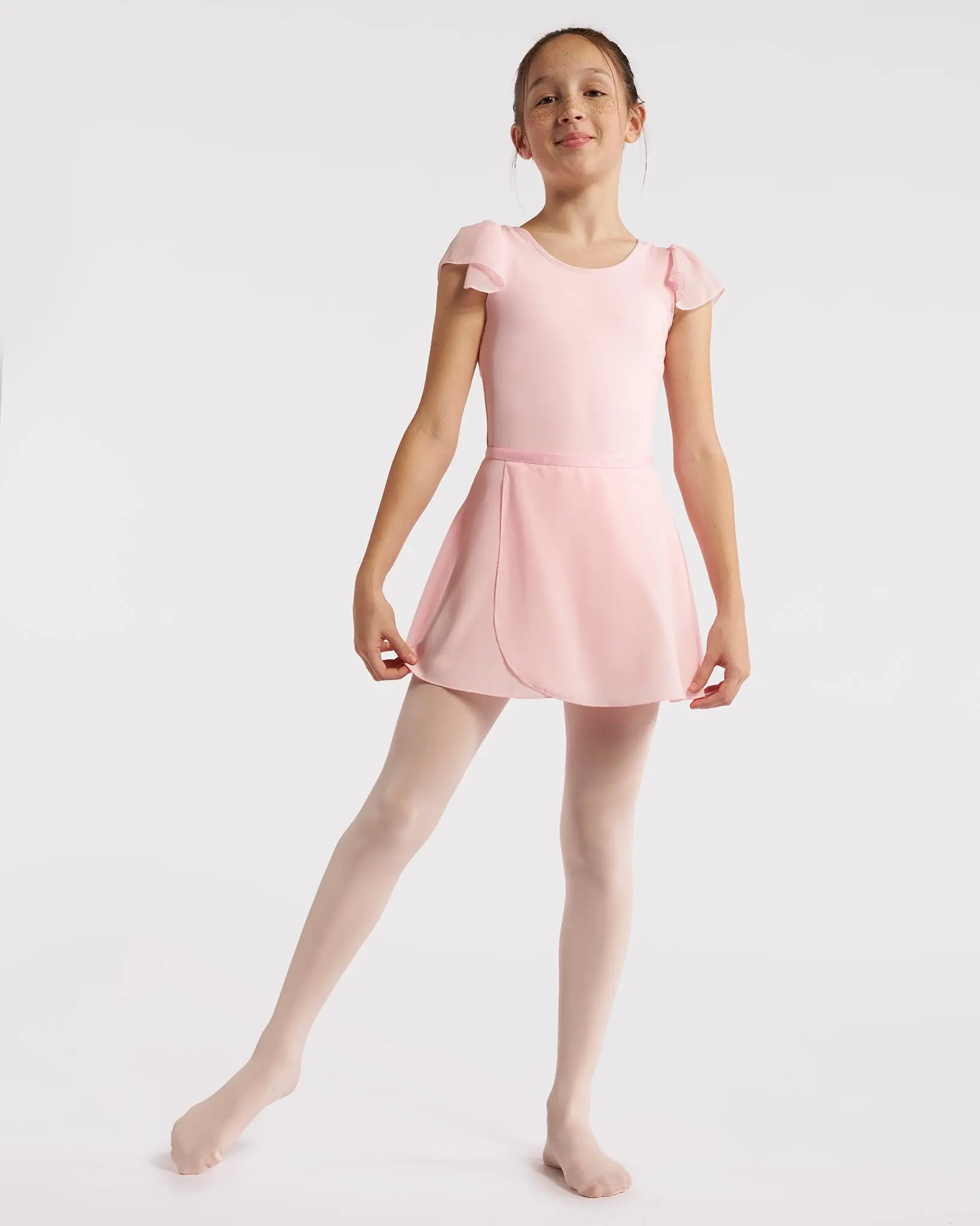 Girls' Ruffle Tie Skirt Ballet Starter Kit for Female Dancers, Breathable Stretchy Fabric with Durability, Comfortable & Durable Fabric, Cotton, Dance Classes, Elegant Design
