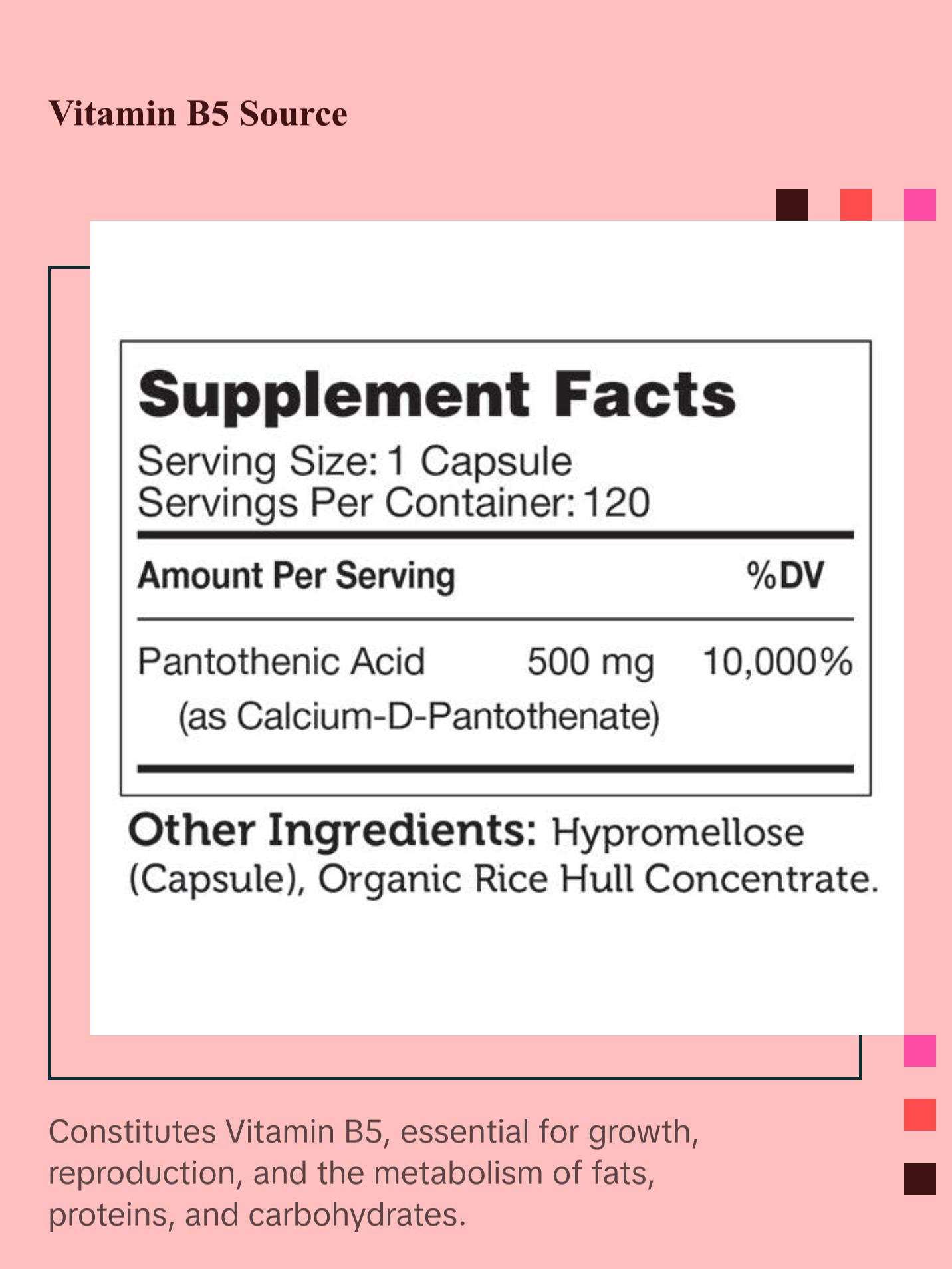 Zahler Pantothenic Acid Dietary Supplement - Supports Healthy Skin, Vitality and Overall Well-being