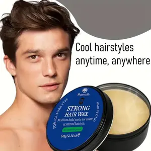 MegustaMe Strong Hair Wax - Matte Finish & Medium Hold Styling Paste 60g for Natural Textured Look soft touch hair wax frank tufano pomade extreme gel slick back military curling ice sprayer ampro