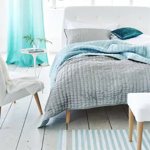 Chenevard Pebble & Duck Egg Hand Quilted Silk Quilt