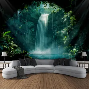Waterfall Tapestry Serene Nature Landscape Wall Art for Living Room Bedroom Dorm, Lightweight Polyester Fabric Easy to Hang No Electricity Required