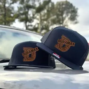 Duramax Diesel Leather Patch Trucker Hat, Black White Mesh Snapback Cap for Men, Heavy Duty Truck Hat, Diesel Pickup Lifestyle,  Gift For Him, Gift For Her