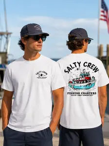 Salty Crew Fishing Charters T-Shirt, Offshore Boat Fishing Graphic Tee, Deep Sea Angler Shirt, Fisherman Gift
