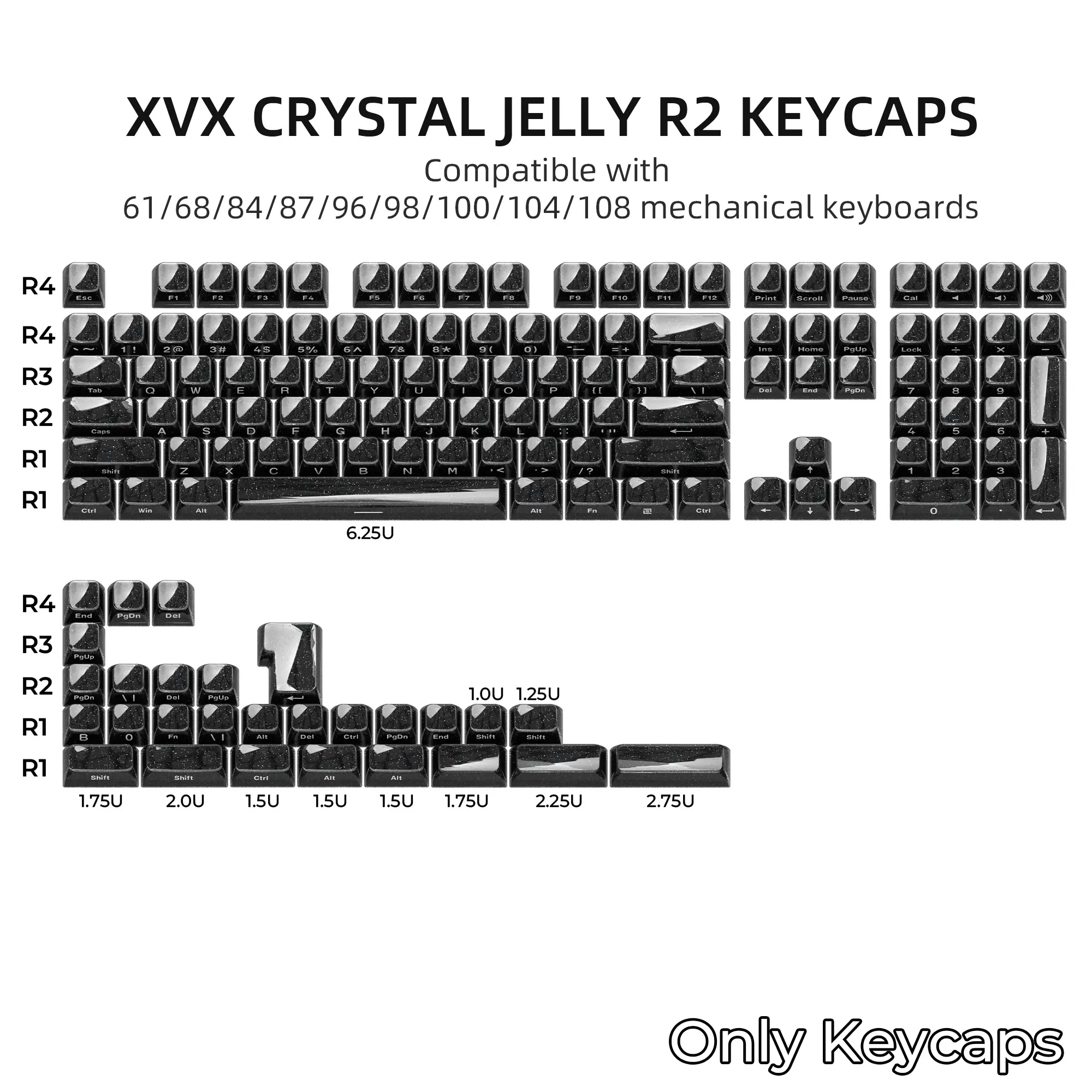 XVX starry OEM Profile keycaps Translucent 136-key Keycap Set(Keycaps Only, Keyboard Not Included) XVX starry OEM Profile keycaps Translucent 136-key Keycap Set(Keycaps Only, Keyboard Not Included)