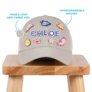 Customizable Baseball Cap – Spell their name & decorate with swappable hook-and-loop Patchumz