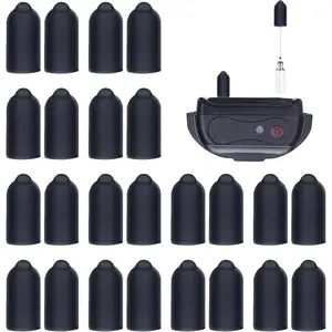Shock Collar Rubber Tips for Dog 24 Pieces Column Conductive Rubber Sleeve Prong Collar Cover Training Collar Replacement Parts for Dog Shock Prongs or Anti Bark Collars (13 mm)