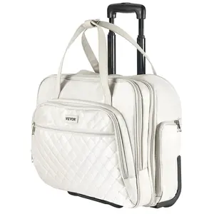 fathersdaygift VEVOR Rolling Laptop Bag, Fits Up to 15.6 Inch Laptop, Wheeled Briefcase, Roller Computer Tote Bag with 2 Fixed Wheels Telescoping Handle, Laptop Case for Work Travel Business Office, Women Men