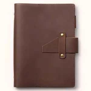 Nekmit Leather Planner 2026, A5 Refillable Runs From January 2026 to June 2027 Ring Binder 5"x8" Planner Monthly Weekly, Crazy Horse Leather Cover with Storage Pockets, Back to School Supplies