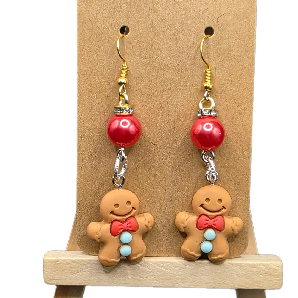 Adorable Handmade Gingerbread Earrings Festive Holiday Design for Fashion Accessories Lightweight Comfortable and Ideal for Holiday Parties