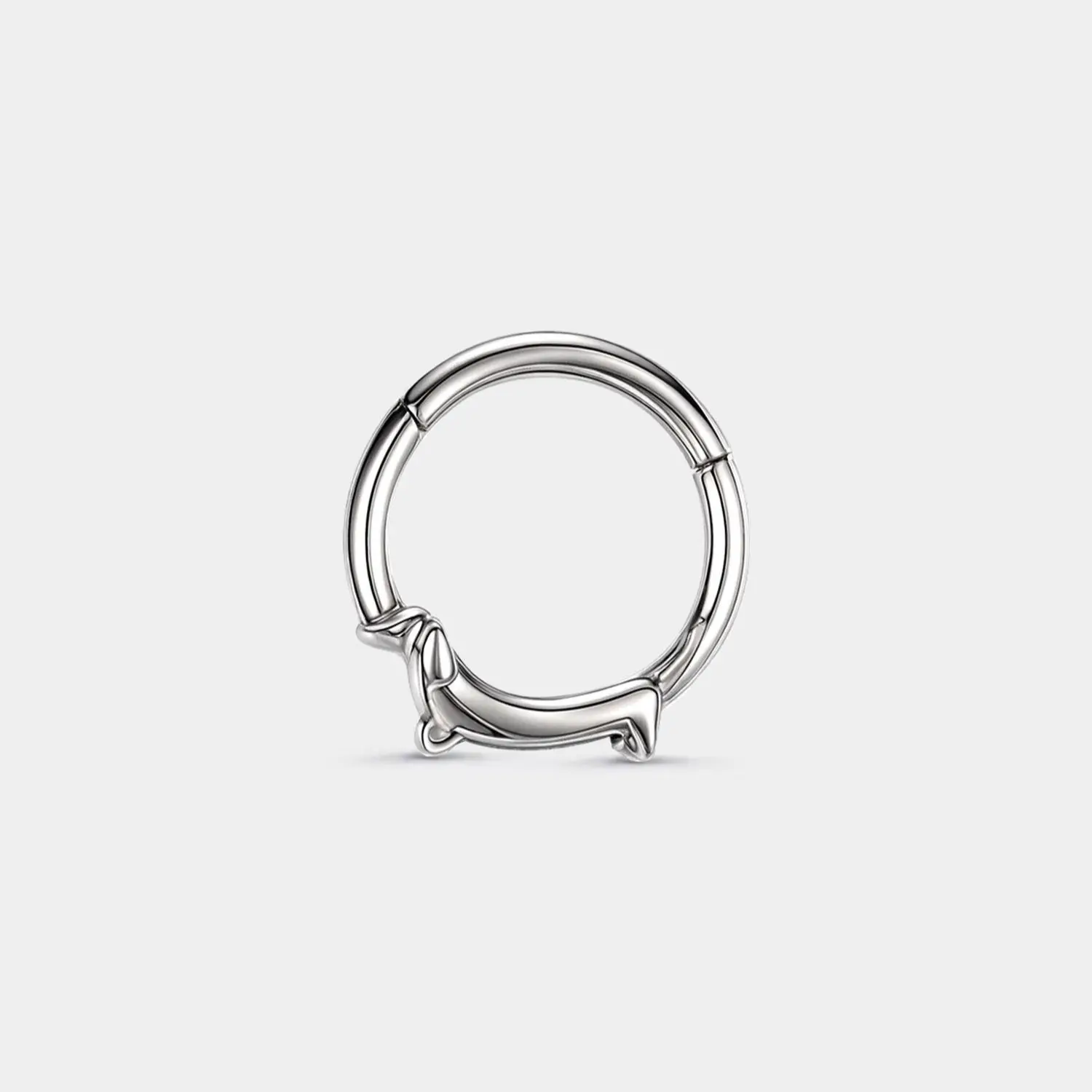Oufer Titanium High Qaulity 16G Dachshund Hinged Clicker Septum Ring Daith Ring
