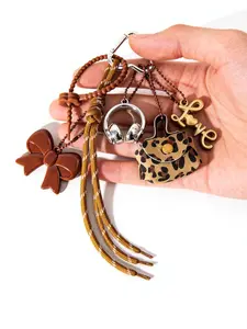 Fashion Butterfly Knot Earphone Miu Rope Bag Charm, Couple's Cute Keychain, Woven Cord Accessory, Stylish Handbag Decoration, Stylish Playful Charm