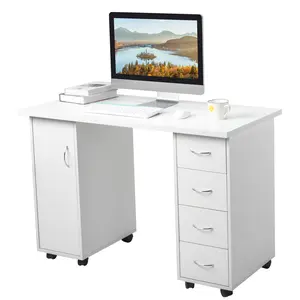 Double Edged Manicure Table for Salon, Professional Nail Desk with Drawer & Wrist Rest, Heavy Duty 300lbs Capacity, Easy Assembly