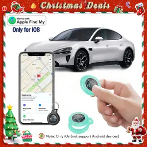 [Valentine's Day] Tukio GPS Tracker for Cars & Pets (iOS Only)- Mini Clear Design, Weatherproof Case, Anti-Lost Device, Works with Apple Find My(iOS Only), IP67 Waterproof, Replaceable Battery Protection
