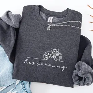 [ Sale off to 50% ]  He's Farming Sweatshirt, Farmer Wife Sweatshirt, Farm Sweatshirt, Farming Gifts, Farmer Girlfriend, Gift for Farmer, Farmer Sweatshirt