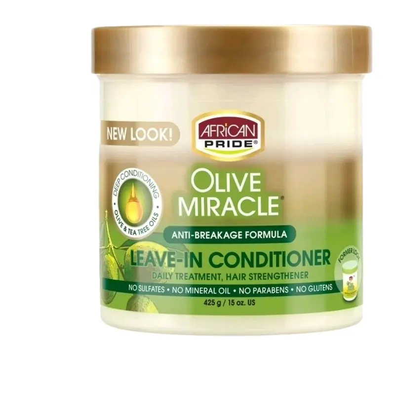 Pride Olive Miracle Leave-in Conditioner 15 oz - Daily Treatment for Damaged Hair, Moisturizing Formula, No Sulfates, No Mineral Oil, Unisex