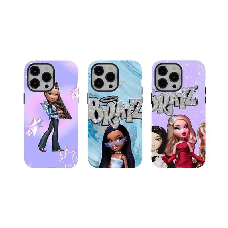 [No magnetic]  Bratz Y2K Classic & Fairy Phone Cases,aesthetic hard phone Cover,Dual-Layer design phone case,for iPhone 17 16 15 14 13 12 11 8 7 for Samsung For Galaxy Series,Durable Shockproof Protective smartphone Cover,perfect gift for her