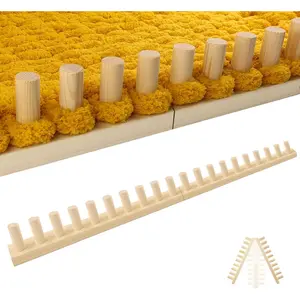 Chunky Blanket Loom Knitting Looms and Boards, Adjustable Size Wooden Loom for Blanket, No Needles Required Hand Knitting Kit for DIY Yarn Craft, Home Decor, Stress Relief, Beginner Friendly (31 In)