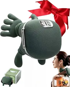 Hand Shoulder and Neck Massager, Cordless Therapalm Neck and Back Massager for Pain Relief Deep Tissue, Kneading 2 Temp Levels & 3-Speed with Heat(1Pcs)