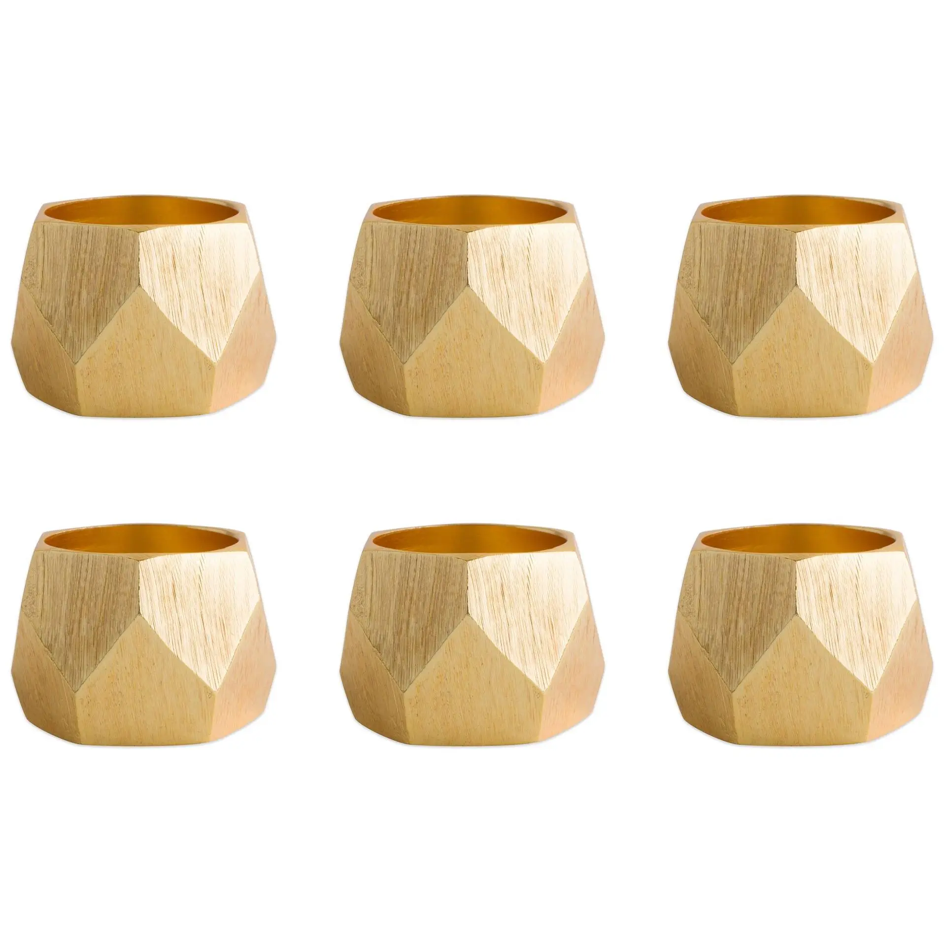 Design Imports Geometric Triangle Band Napkin Ring Set of 6