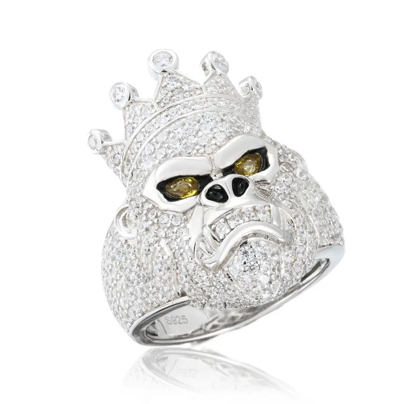 【#R511 】King Kong Ring UCCIYO S925 Sterling Silver Synthetic Moissanite Ring for Women Men Hip Hop Jewelry Gift summerwins