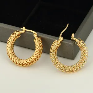 Gold Huggie Hoop Earrings – Hypoallergenic Round Statement Earrings for Women