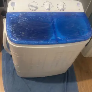 INTERGREAT Portable Washing Machine with Longer Hose, 16lbs Twin Tub Laundry Washer Machine with 9.6Lbs Washer and 5.4Lbs Spinner dryer, Semi-automatic Washer Combo for Dorms, Apartments, Blue#Summervibes