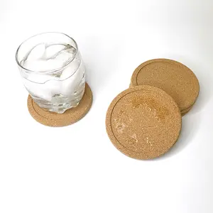 HomeWinner Cork Coasters for Drinks Thick Absorbent Cork Coasters Bulk Heat Resistant Plain Coasters for Gifts Reusable Cork Circles for Wine Glass, Mug, Coffee Cup Crafts Set Stylish