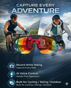 Camera Video Recording Cycling Smart Sunglasses for Men -UV Polarized Sport Glasses Full HD 1080p with 64GB Memory Card for Running and Driving
